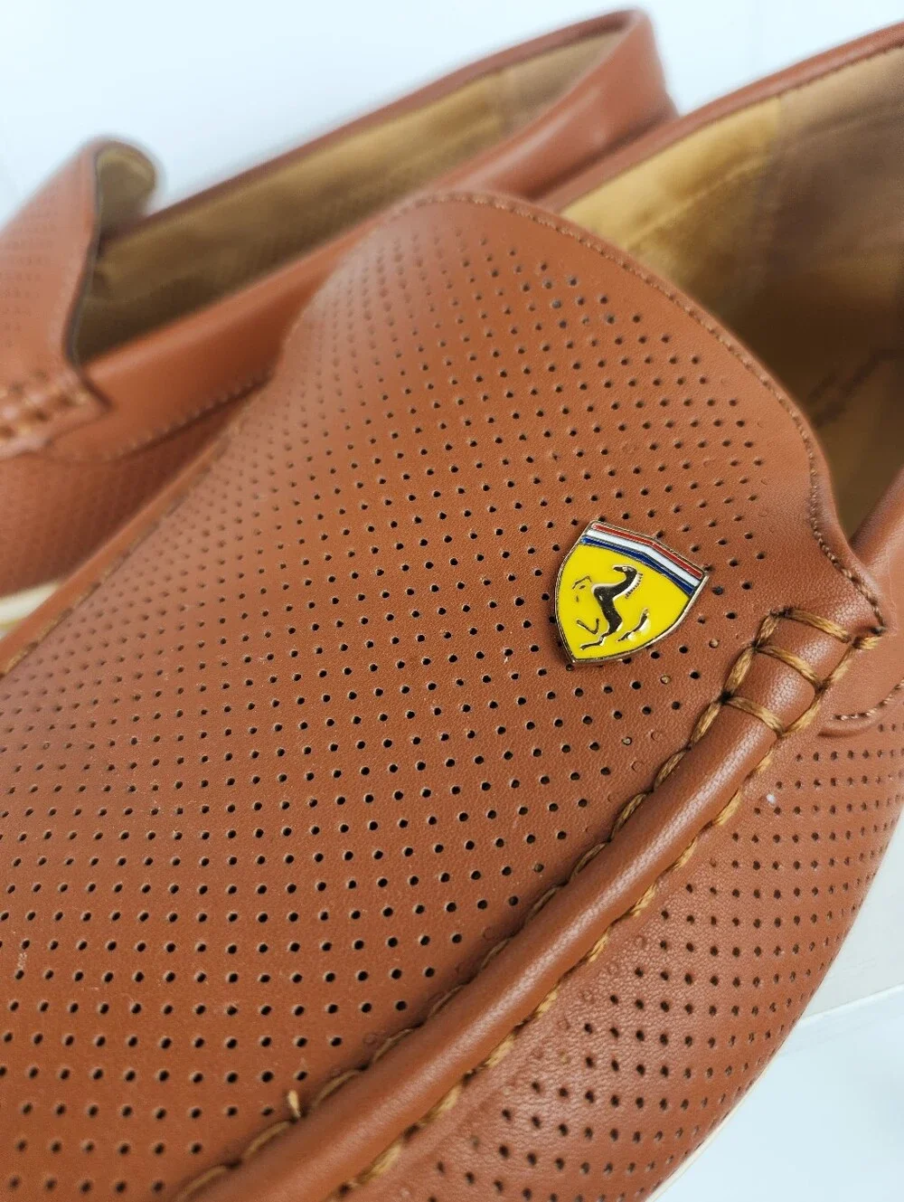 Bruno Marc Brown Perforated Driving Loafers Mens 11 Slip-On Boat Shoes Old Money